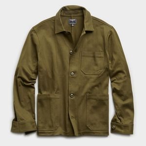 Japanese Knit Chore Coat in Olive